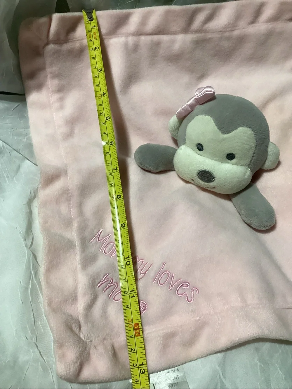 Carter's Pink Monkey Baby Security Blanket 